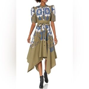 Making The Cut Gary Self Tie Dress Faded Army Royal Blue NWT